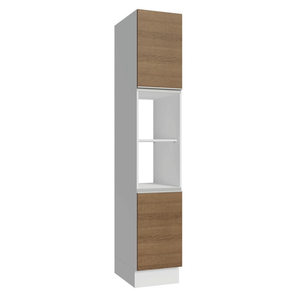 Paneleiro 40 cm 2 Portas e 2 Nichos Branco/Rustic Glamy Madesa