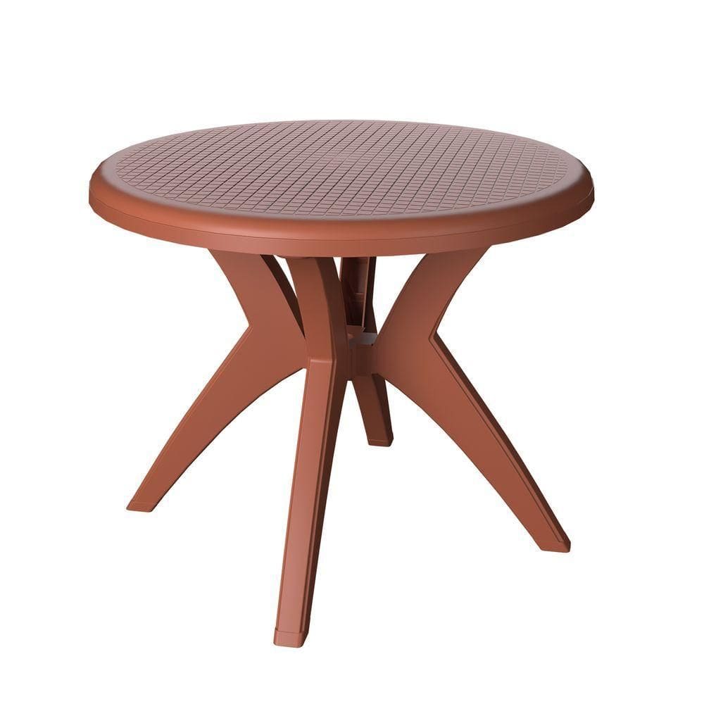 Mesa Redonda Jardim/varanda Deluxe Polipropileno Cor:terracota