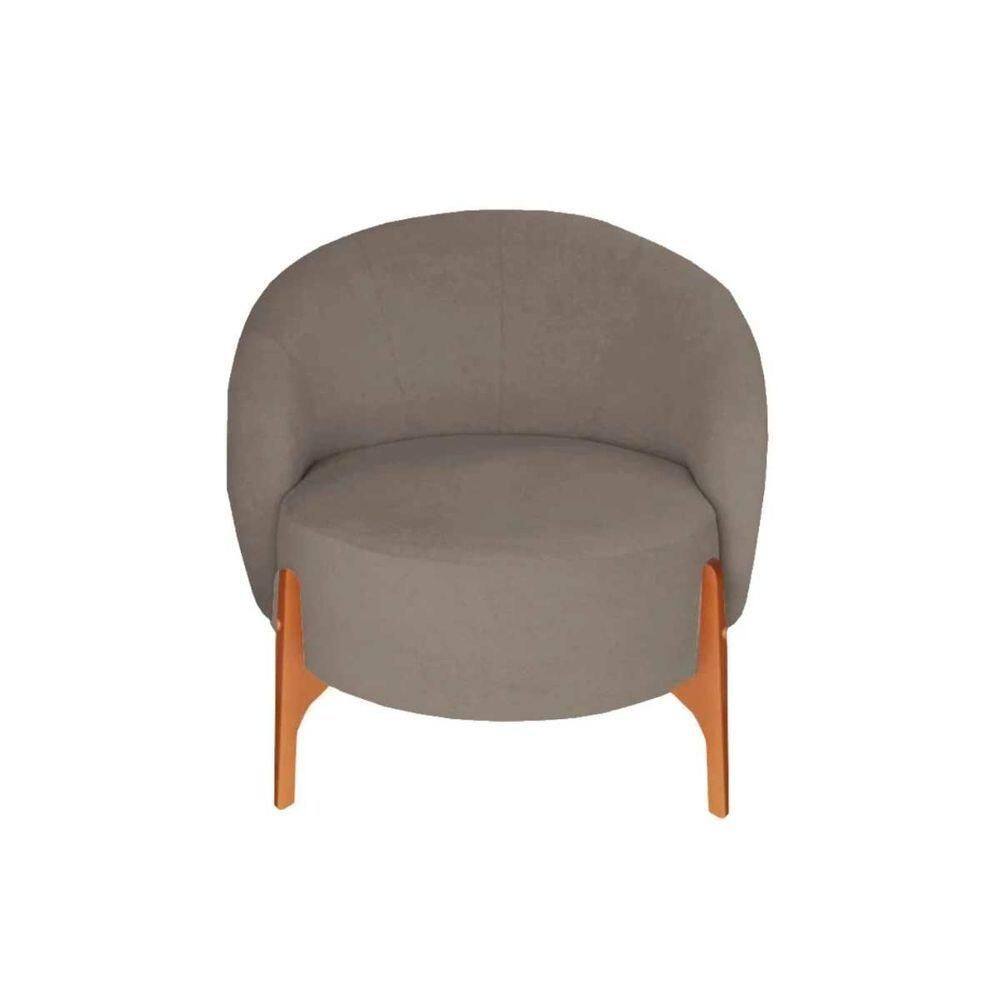 Poltrona Decorativa Luxo Ariela Bouclê Ds Home Bouclê Marrom