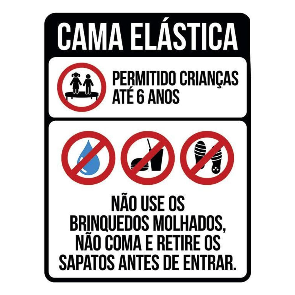 Kit 3 Placas Sinalização - Condomínio Cama Elástica