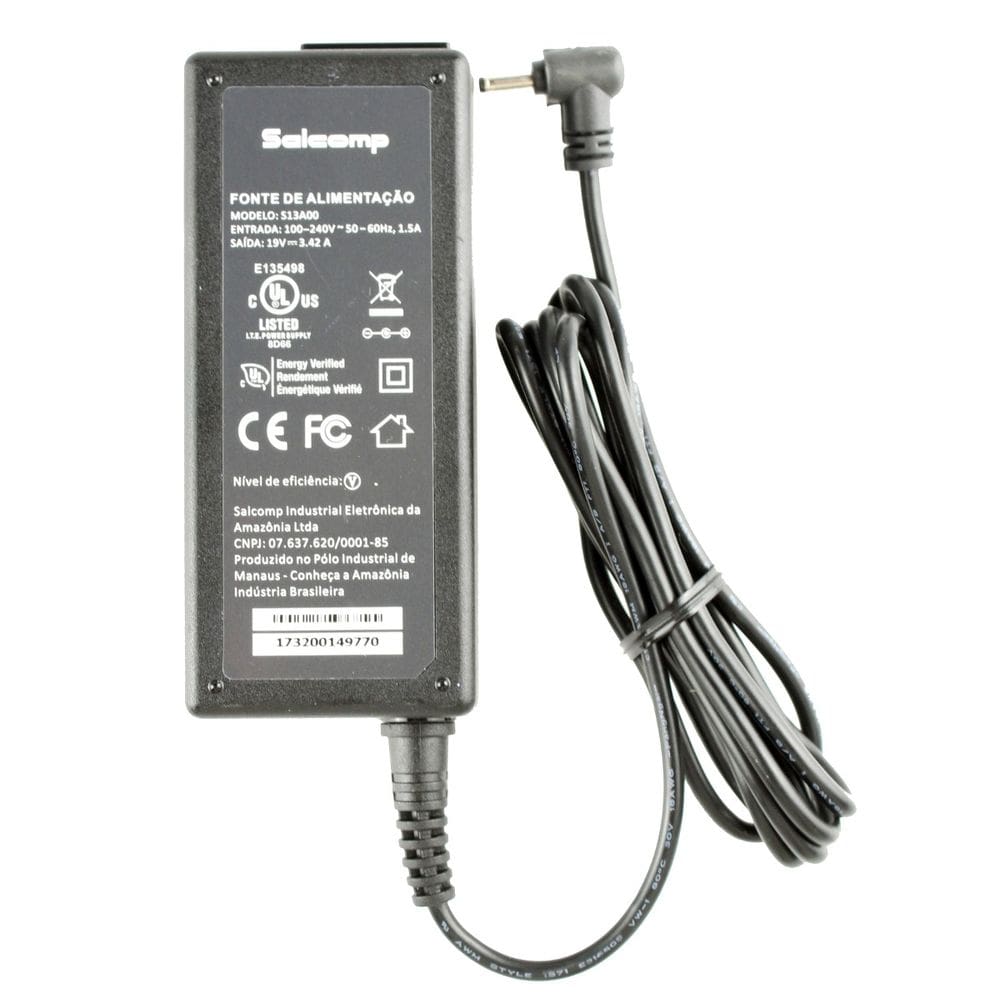 Fonte Ultrabook Compátivel Acer Aspire S5 19V 3.42a 3X1.1MM