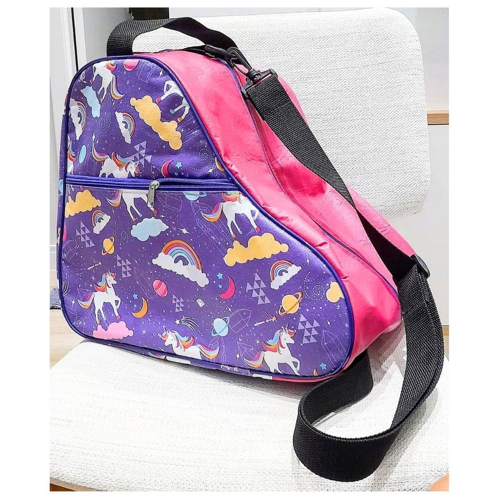 Bolsa Porta Patins Infantil Quad / In Line Unicórnio Lilás