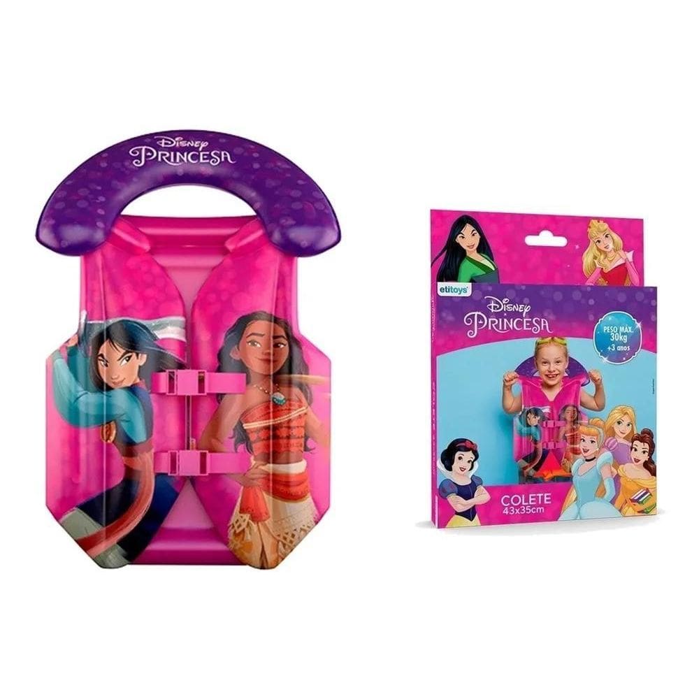Colete Infantil Boia Para Piscina Praia Inflavel Princesas