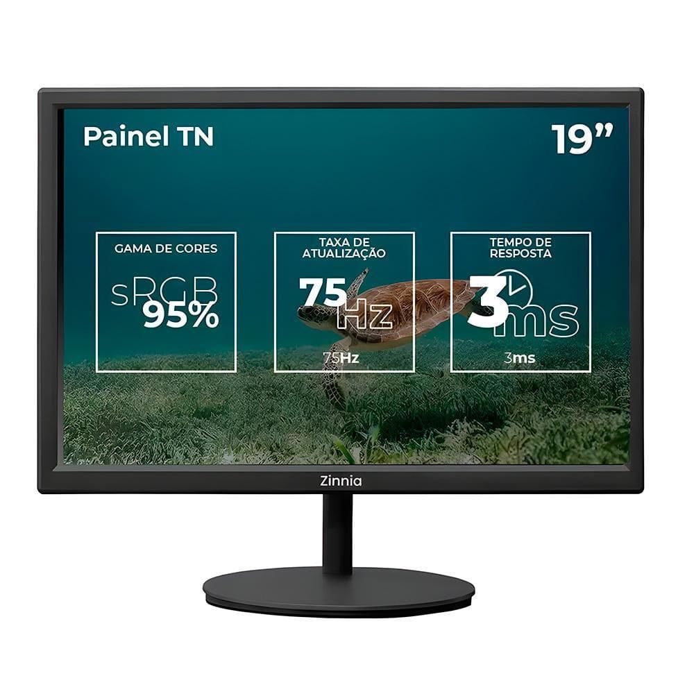 Monitor 19 Zinnia Delfos E19, Tn, Hd, Srgb 95, 75Hz,Hdmi/Vga