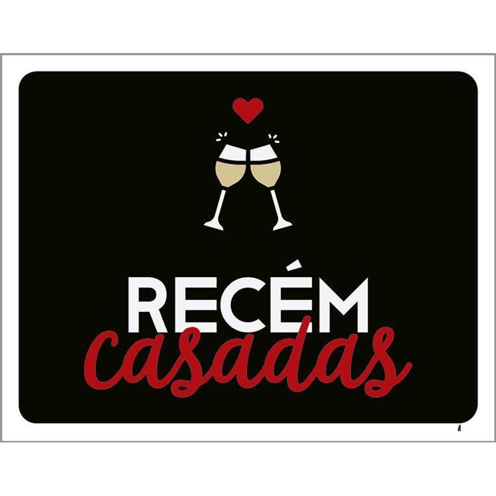 Placa Decorativa - Recém Casadas 36X46