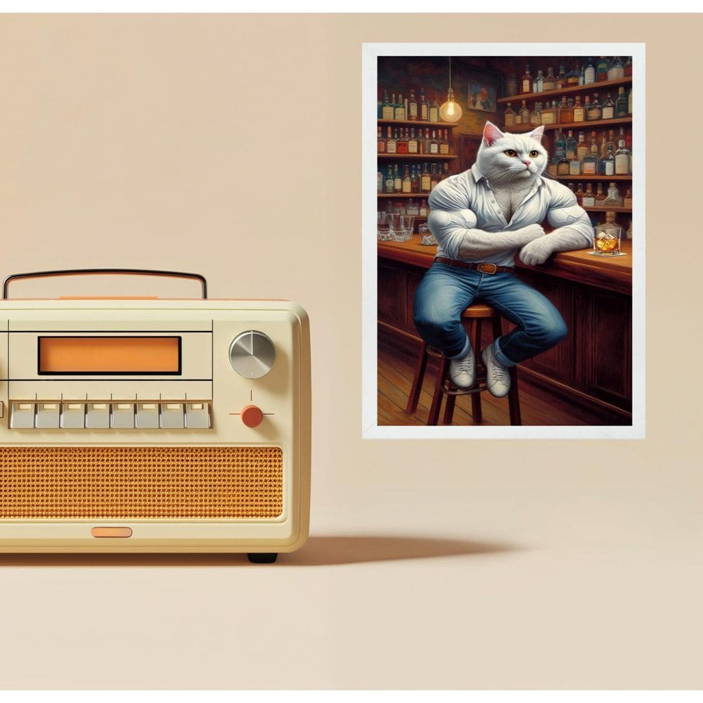 Quadro Decorativo Gato Bombado 45X34Cm