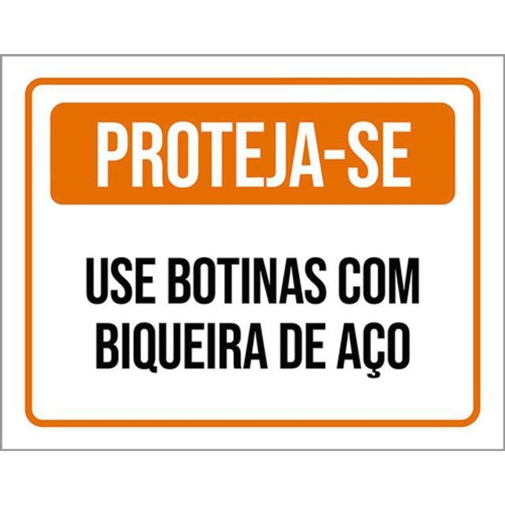 Kit 5 Placas De Proteja-Se Use Botinas Aço 36X46