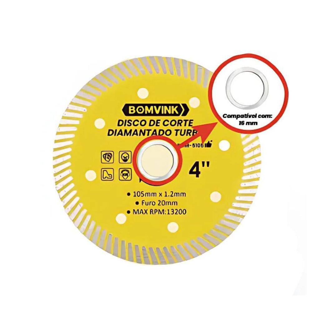 Disco Diamantado Turbo 4 Polegadas Pedra, Mármore E Granito