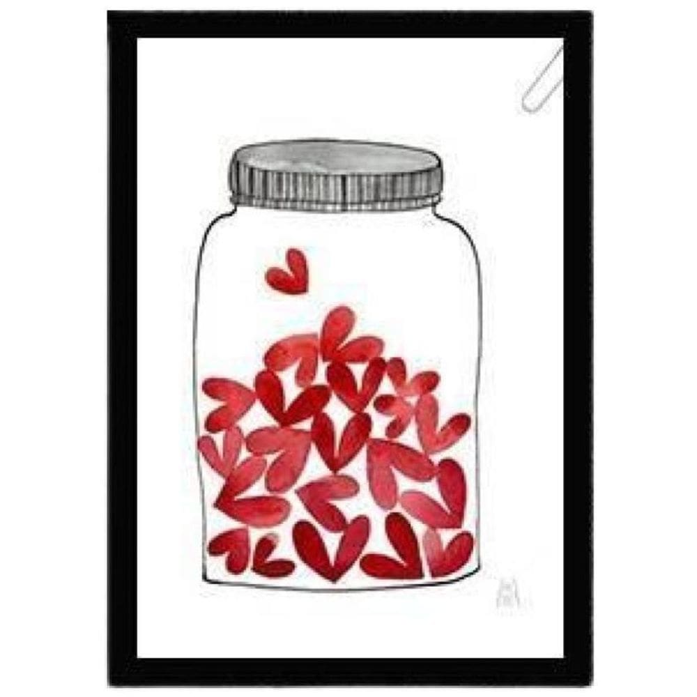 Quadro Decorativo Amor No Pote Com Vidro 24X18Cm