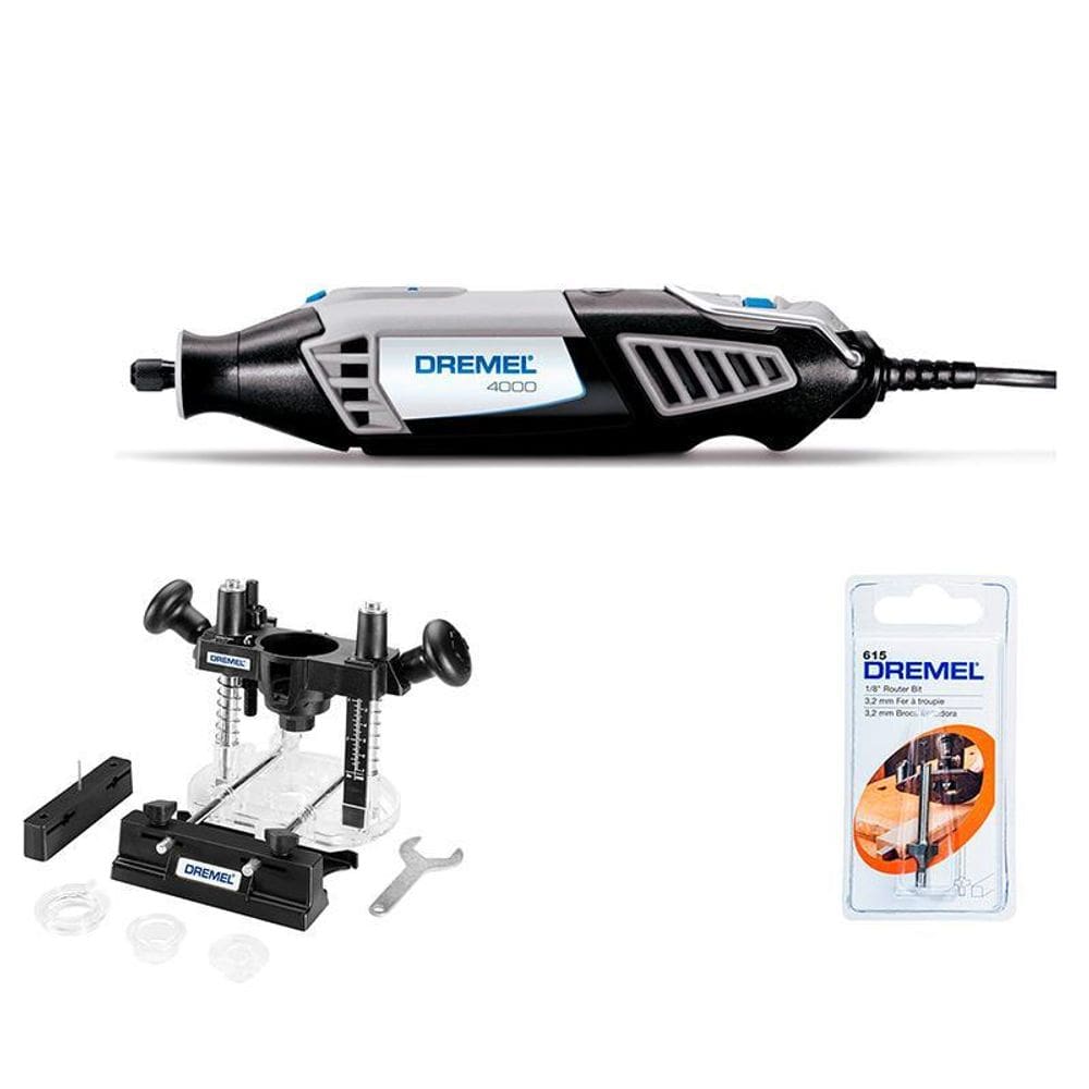 Kit Micro Retifica Dremel 4000 220V + Suporte Tupia Imersao