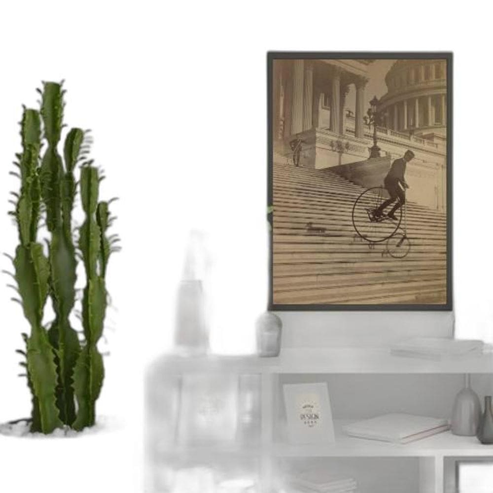 Quadro Decorativo Fotografia Homem Antigo De Bicicleta