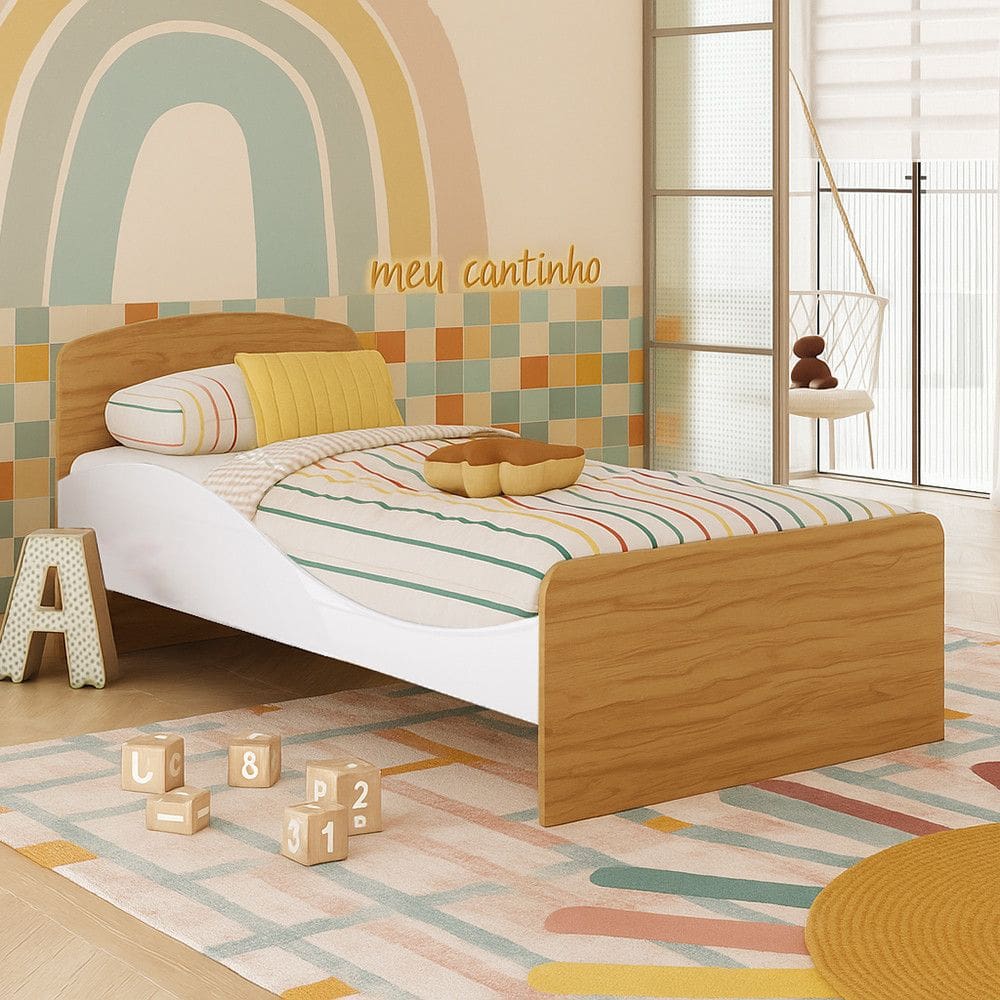 Cama Infantil em MDF Lua Moveis Peroba