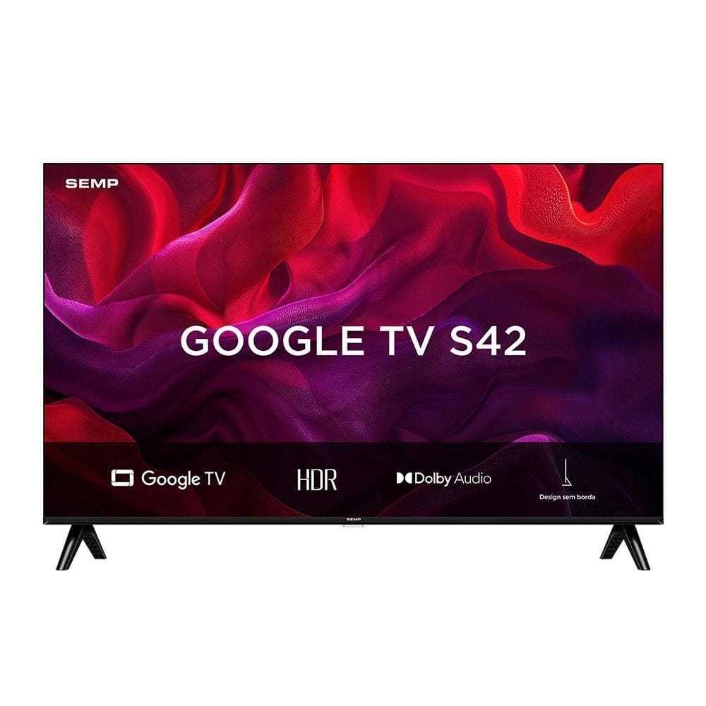 TV Semp 43 Polegadas 43S42 Smart HD Google TV Preto Bivolt