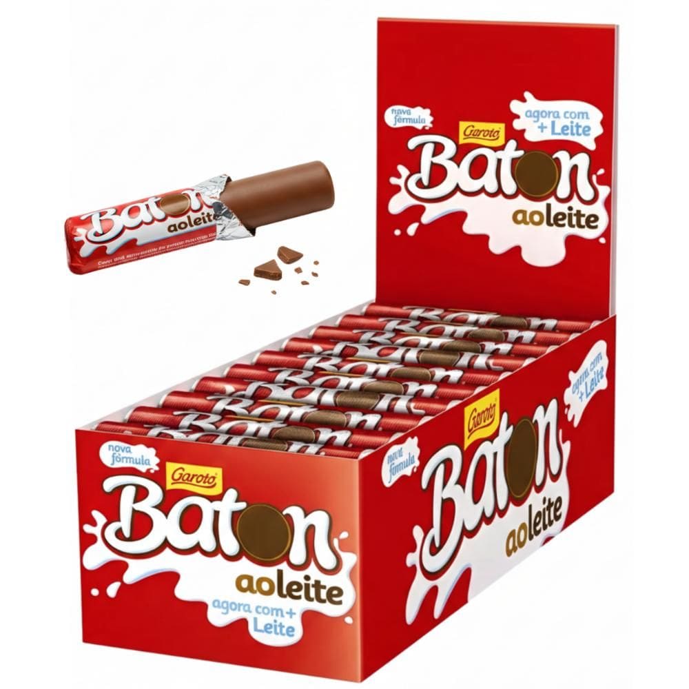Chocolate Baton Ao Leite 16g Display Caixa 30 Unidades Garoto