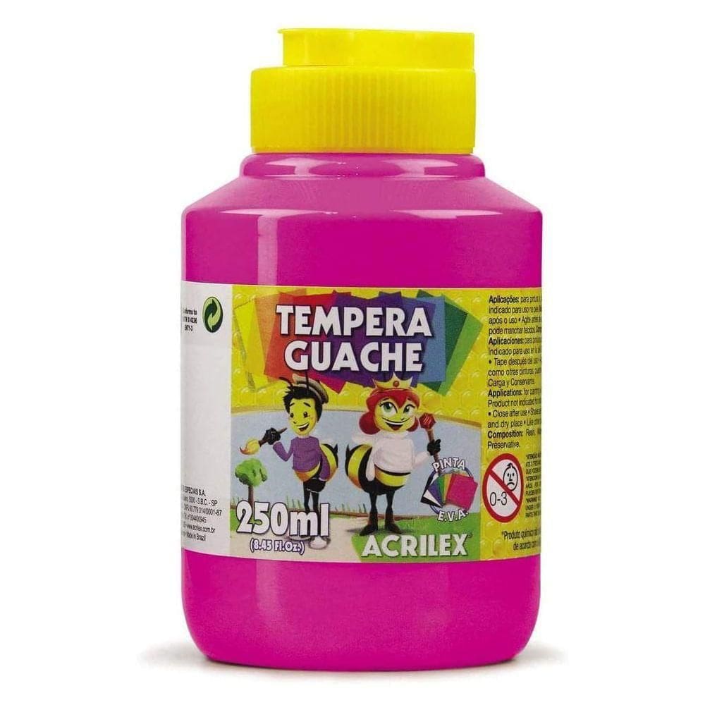 Tinta Guache 250 Ml - Acrilex - Magenta