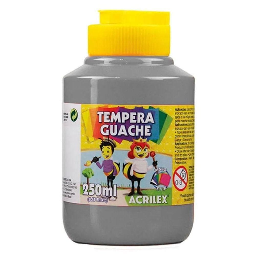 Tinta Guache 250 Ml - Acrilex - Cinza