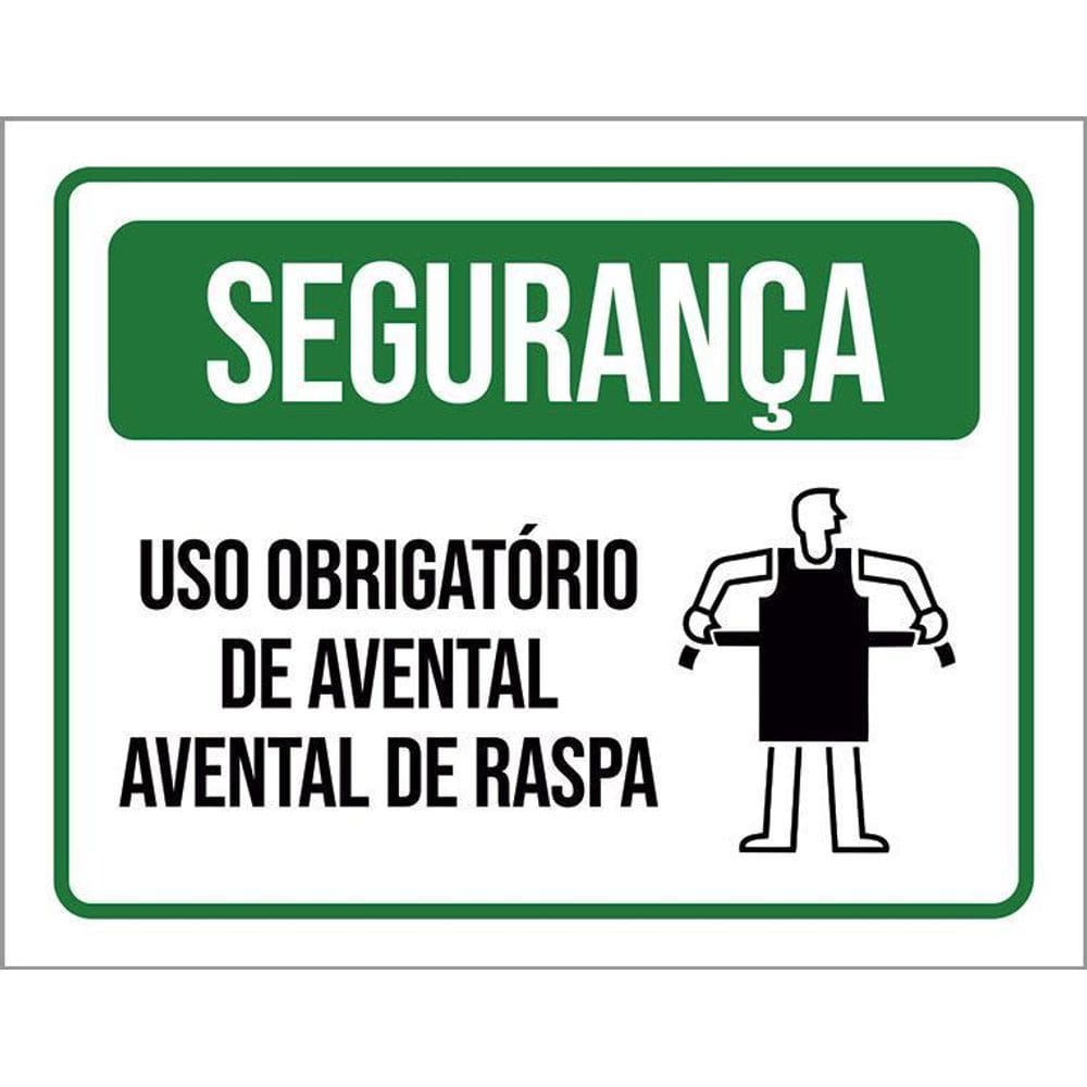 Placa Segurança - Uso Obrigatório Avental De Raspa 36X46