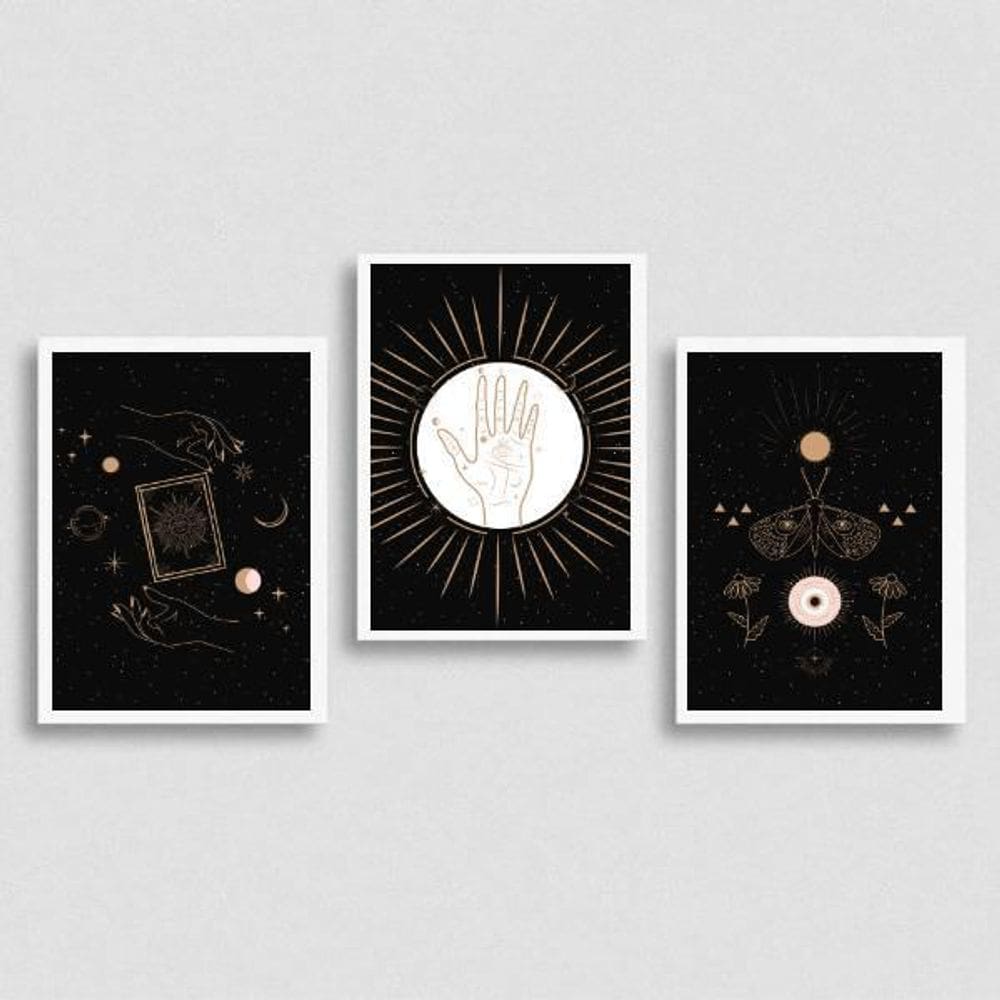 Kit 3 Quadros Místicos 24X18Cm