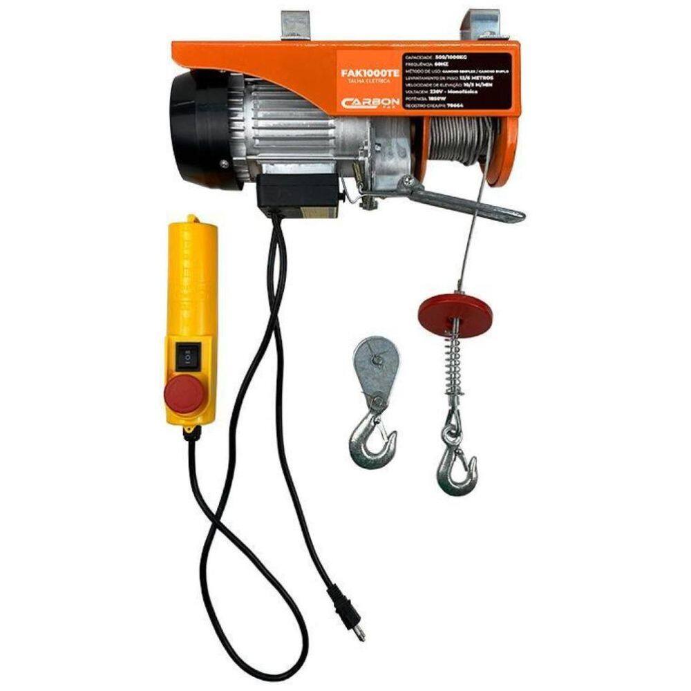 Guincho Elétrico 500 A 1000Kg 220V Fak1000Te Carbon Fak