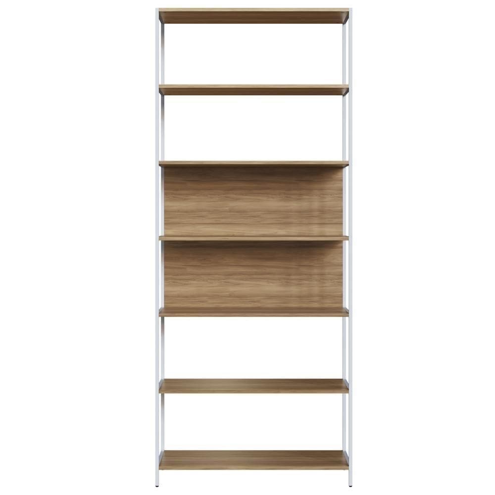 Estante Escritório Office Artesano Nogal Sevilha Branca