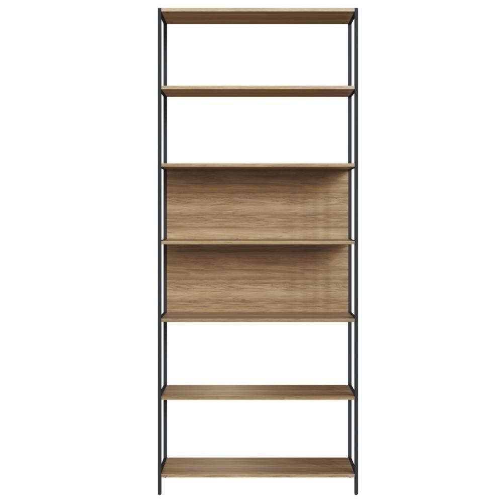 Estante Escritório Office Artesano Nogal Sevilha Preta