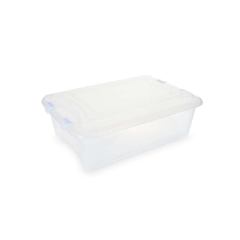 Caixa Plastica Organizadora Transparente 30 Litros - Plasvale Branco