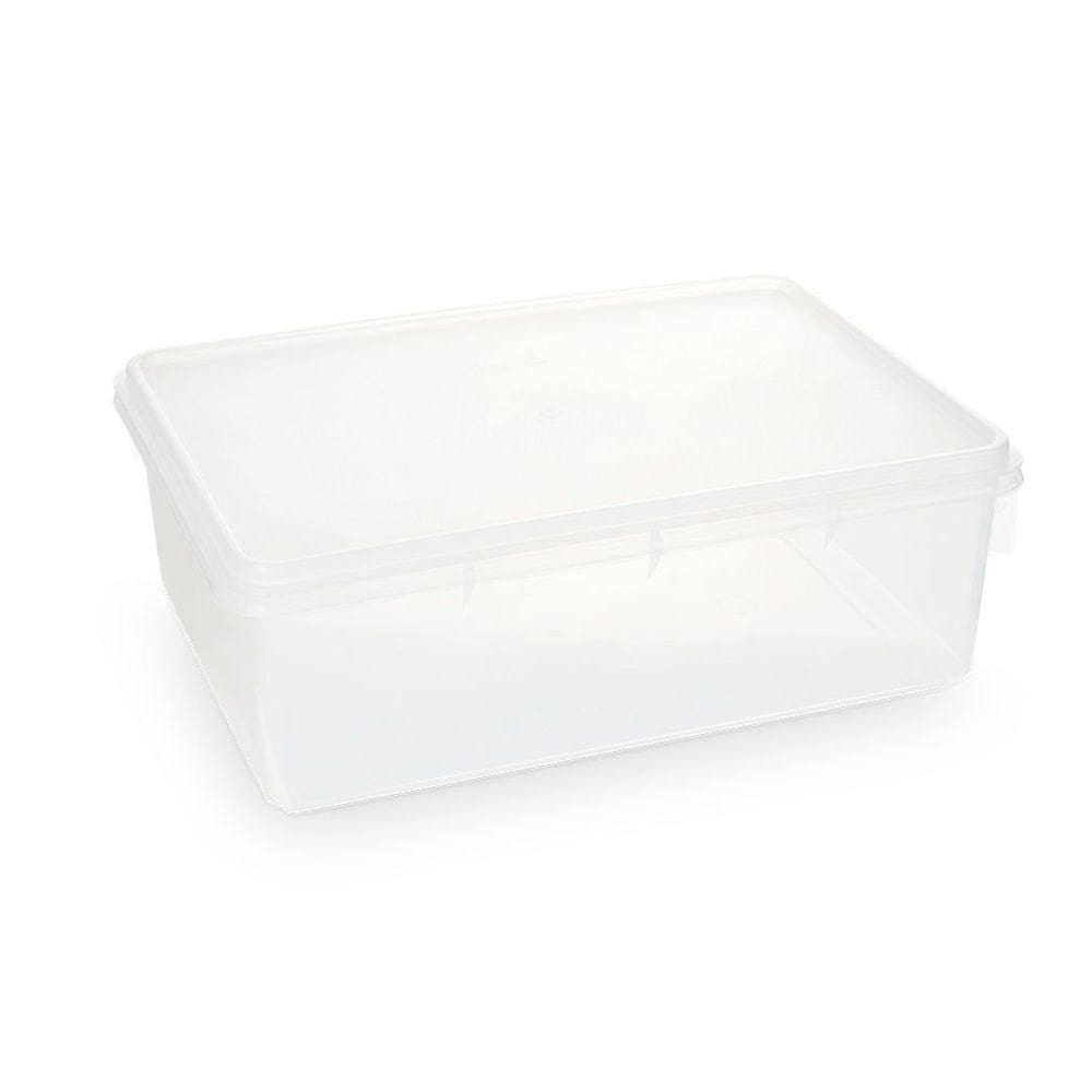 Caixa Plástica Organizadora Empilhável E Hermética Com Tampa 11l Plasvale - Transparente