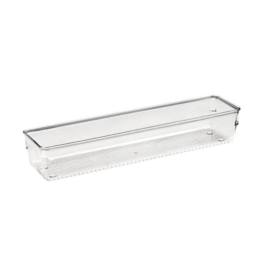 Organizador De Gavetas Modular Multiúso Em Plástico Transparente 30,7x7cm Transparente