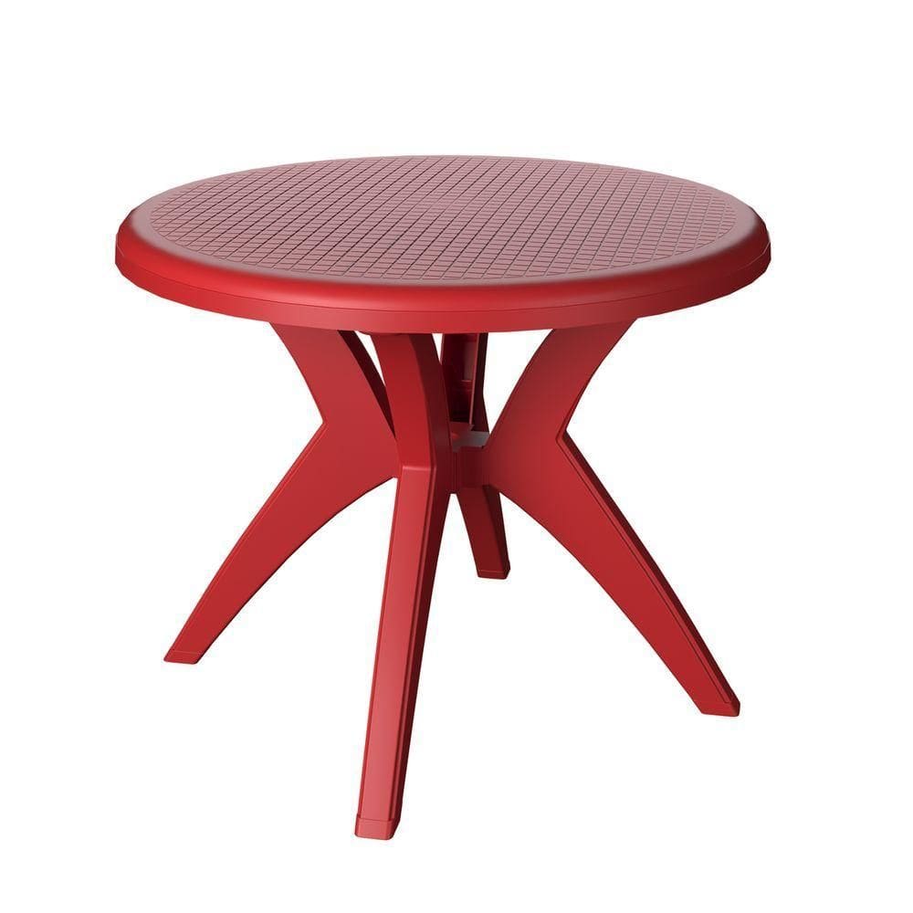 Mesa Redonda Jardim/varanda Deluxe Polipropileno Cor:vermelho