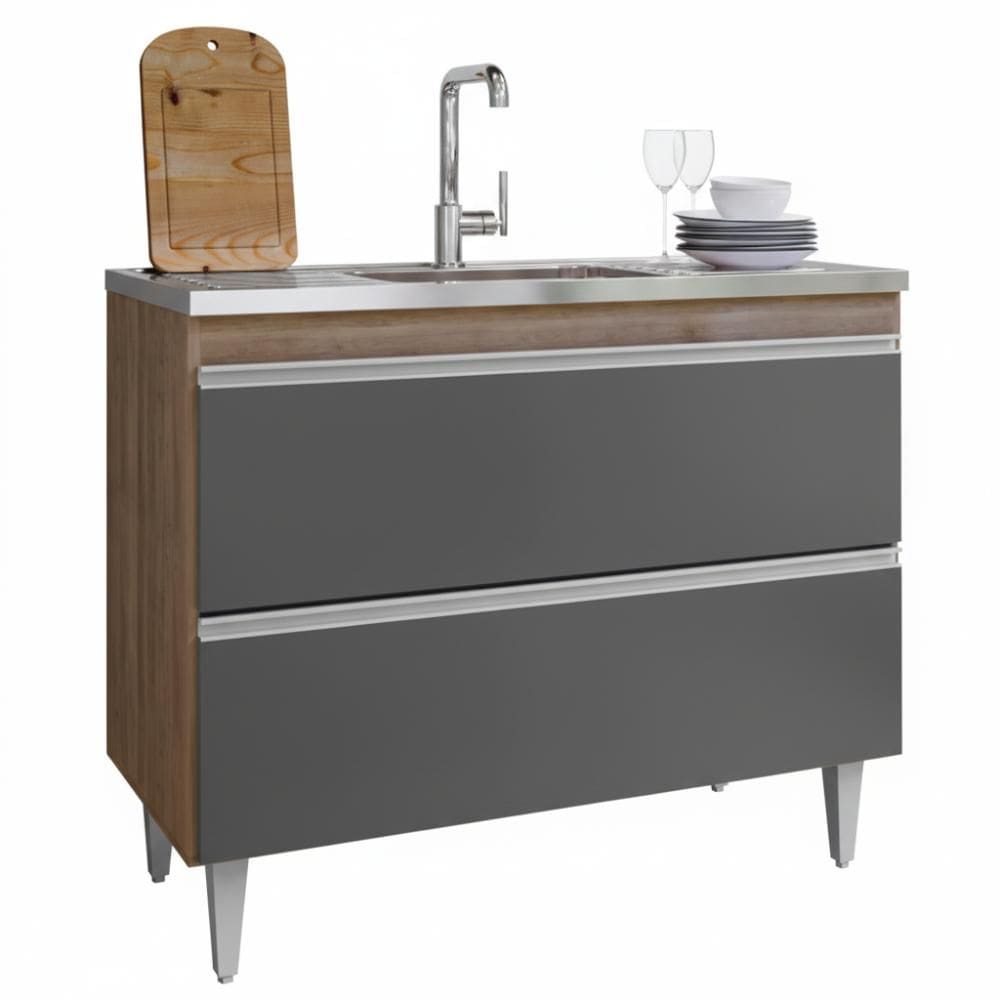 Balcao Pia 2 P Esmeralda 100 cm Eratto Moveis