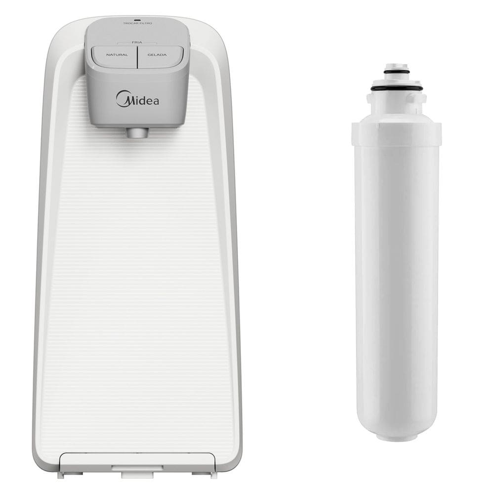 Kit Purificador de Água Midea Slim Pure Branco Bivolt + Um filtro refil