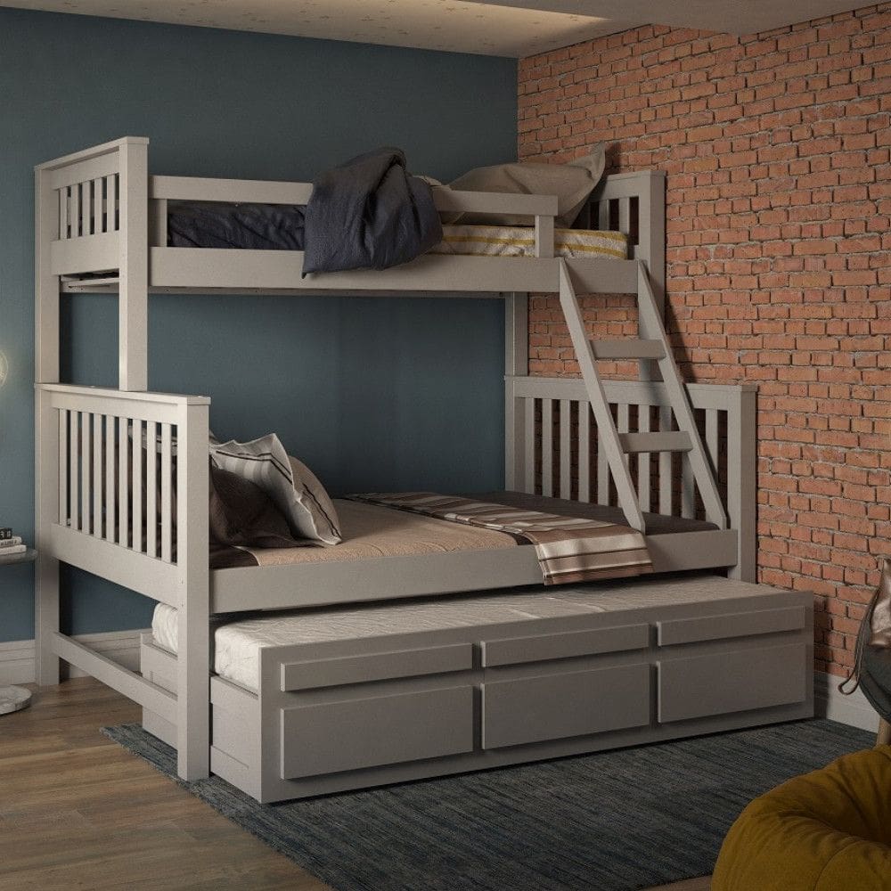 Treliche com Cama de Casal 3 Gavetas Madeira Macica Saraiva