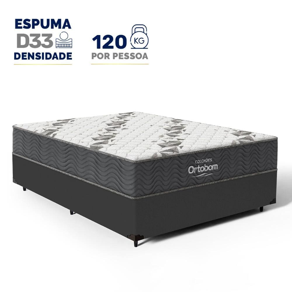Cama Box com Colchão de Espuma D33 Ortobom Airtech 100 Casal 138cm