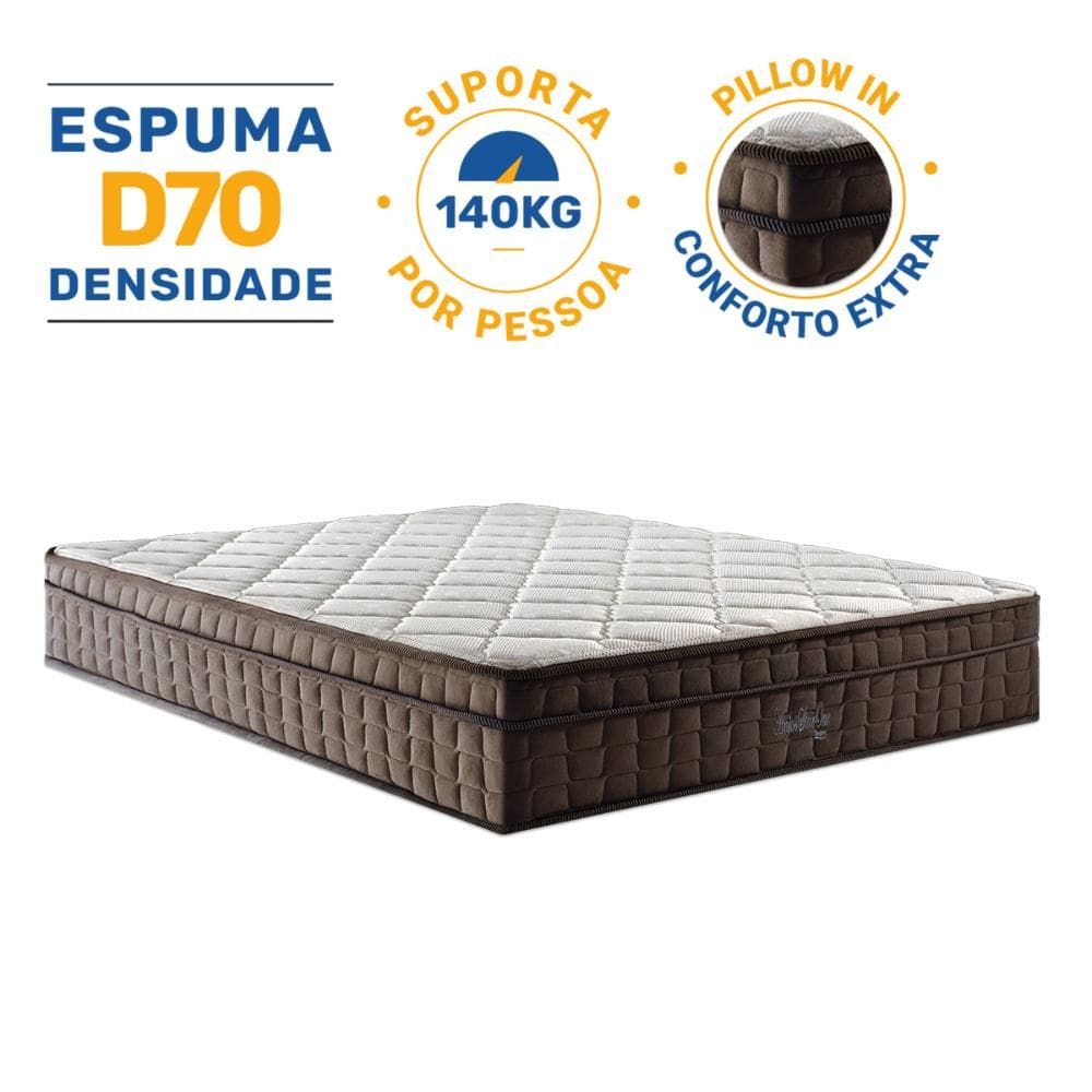 Colchão de Espuma D70 Pillow In Ultra Dream D Angelis Casal 138cm