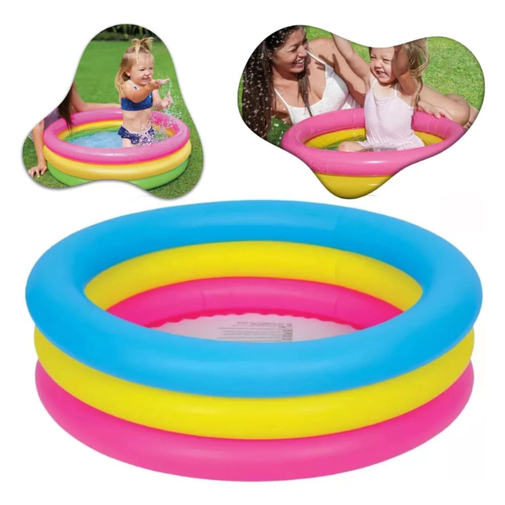 Banheira Piscina Inflável 88 L Piscina Para Crianças 3 Anéis