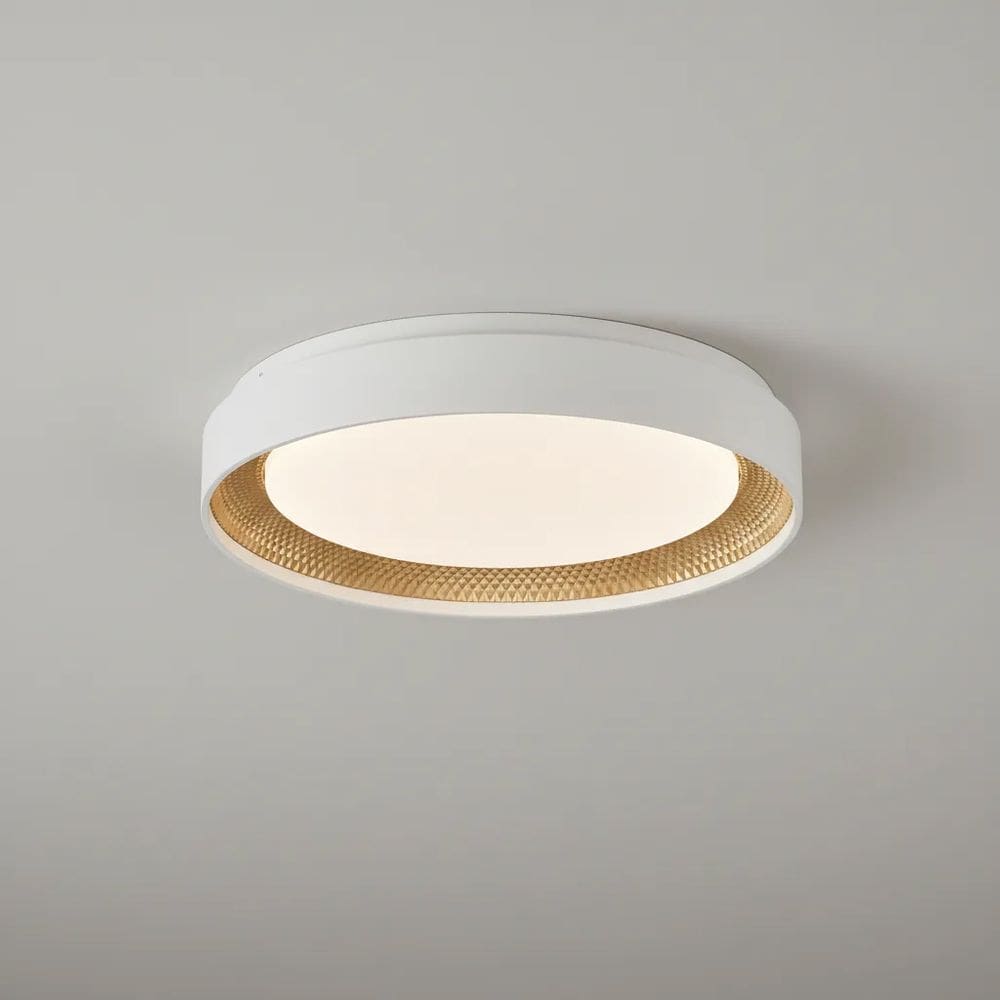 Plafon Moderno Cygnus Branco e Dourado 38cm Led 27W 3 em 1 Bivolt 16588-PL