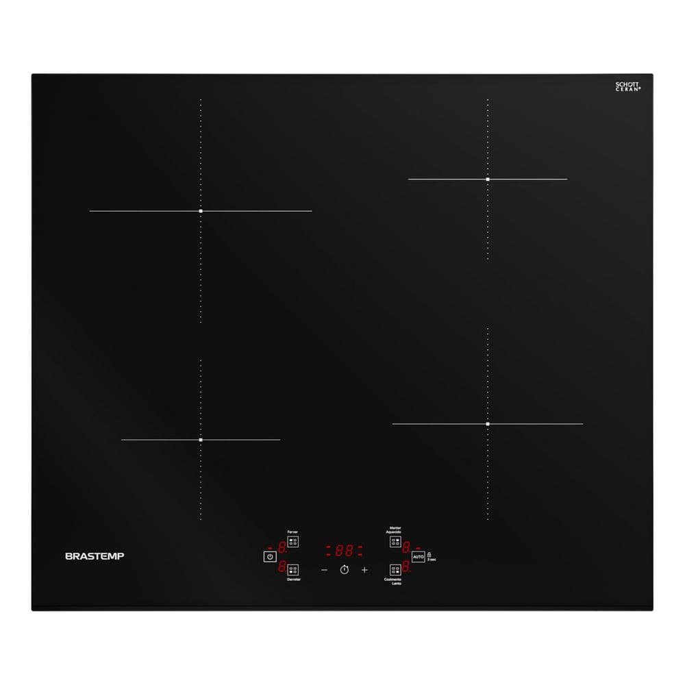 Cooktop 4 Bocas Inducao Vidro Preto Premium - Brastemp
