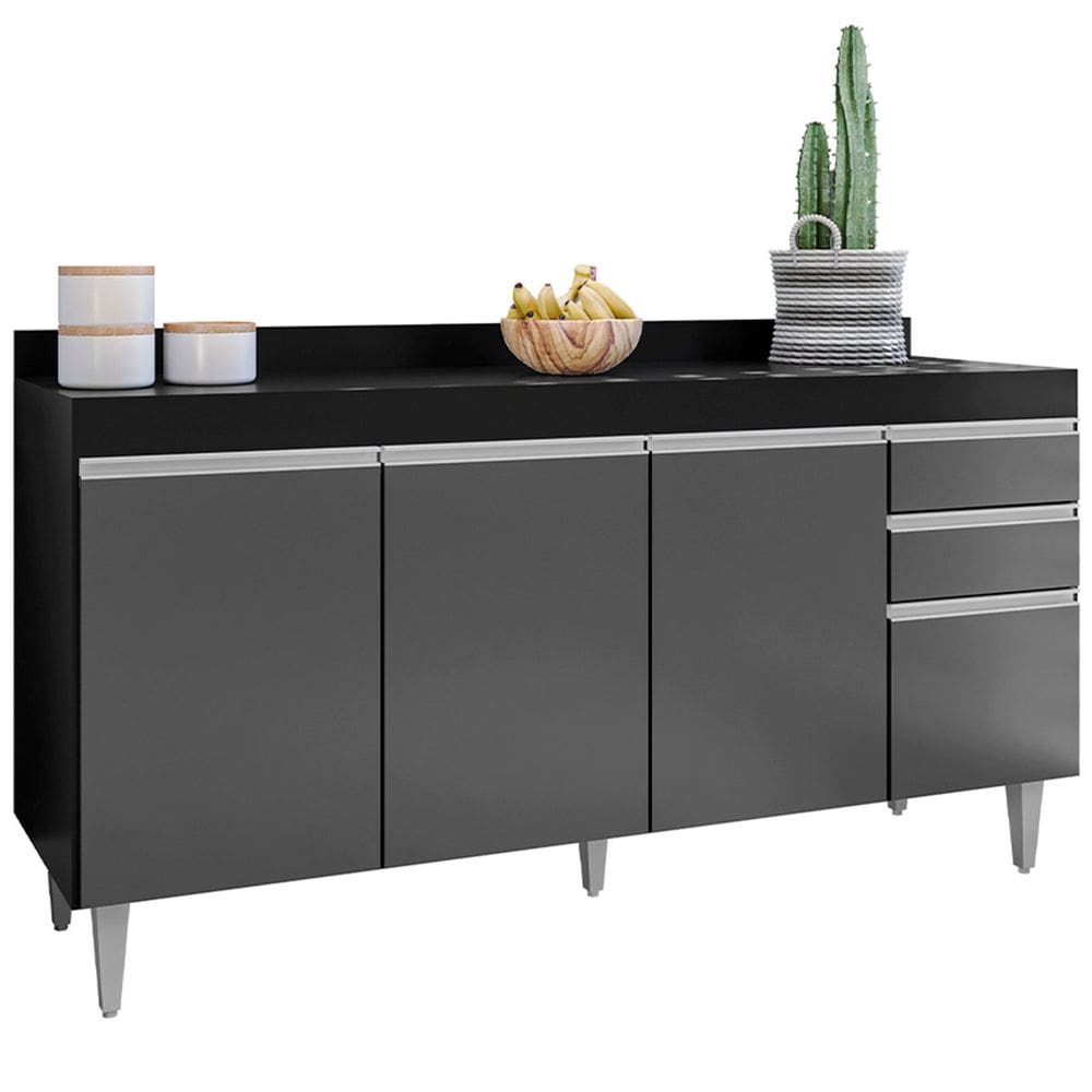 Balcão para Cozinha 160 cm com Tampo 4 Portas Lena