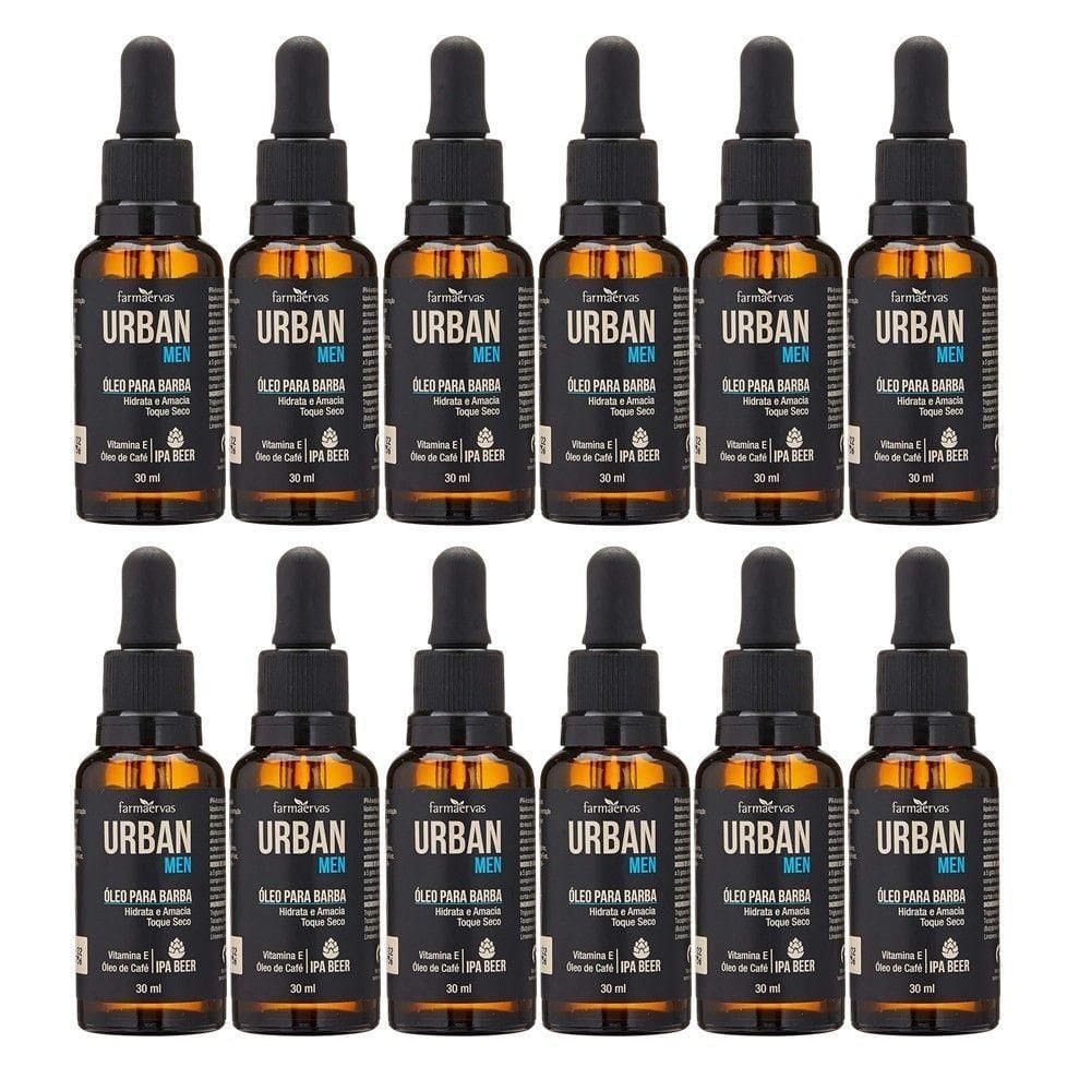 Kit 12 óleo Para Barba Hidratante Amaciar Os Pelos Toque Seco Ipa Beer 30ml Urban Men