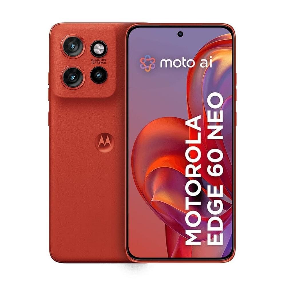 Smartphone Motorola Edge 60 Neo 5G - Vermelho, 256GB, 24GB (12GB RAM + 12GB RAM Boost), Câmera 50MP e Tela de 6,4” 1.5K