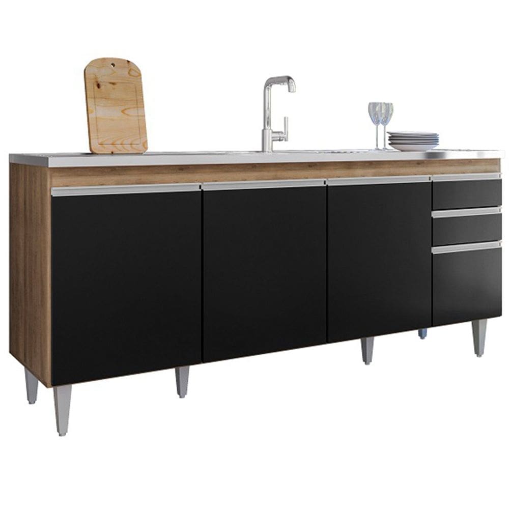 Balcão de Pia para Cozinha 180 cm 4 Portas Athena