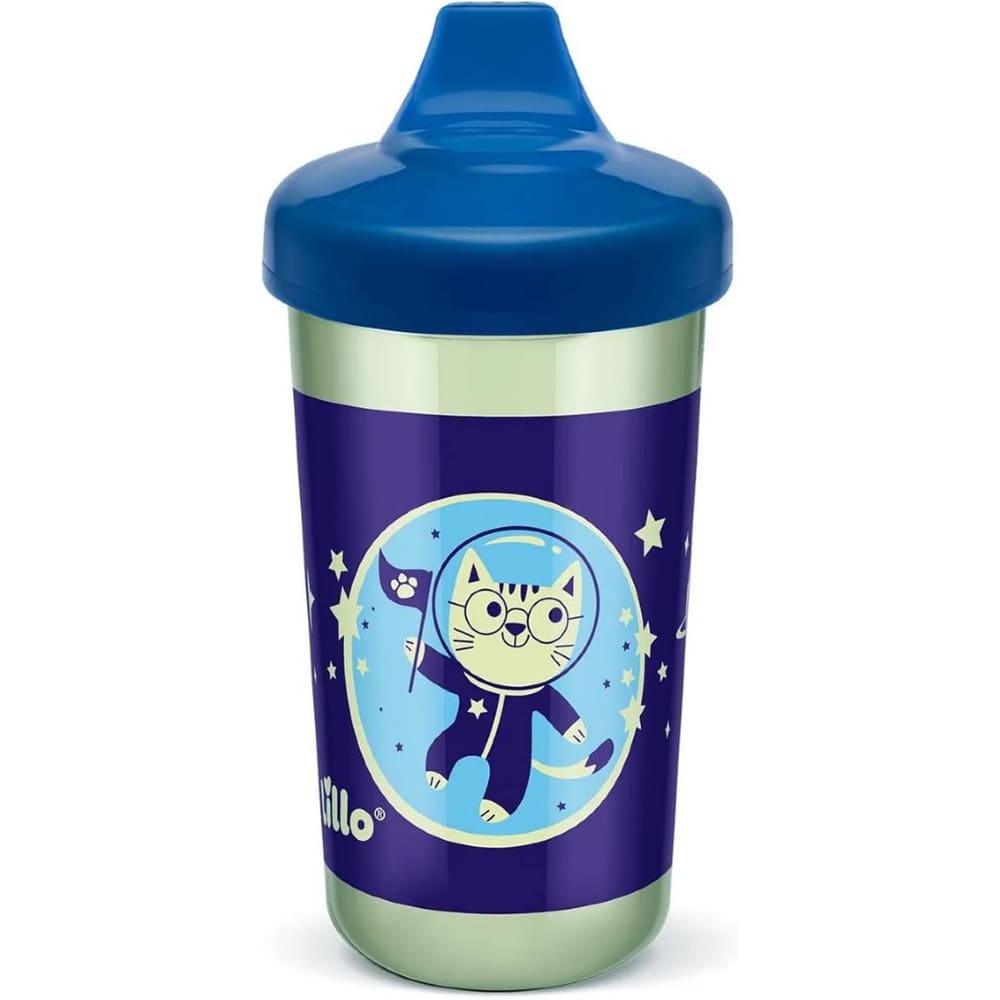 Copo Antivazamento Glow Max 320ml Az Brilha No Escuro Lillo