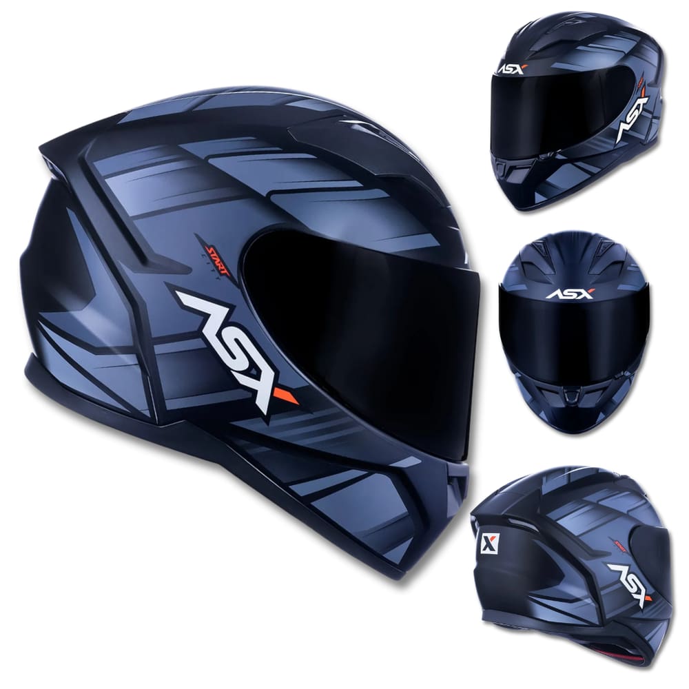 Capacete ASX City Start  Preto e Cinza Fosco