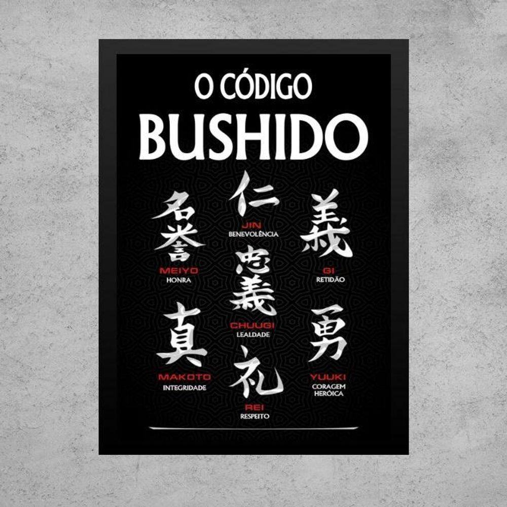 Quadro Código Bushido - 7 Virtudes Samurai 45X34Cm