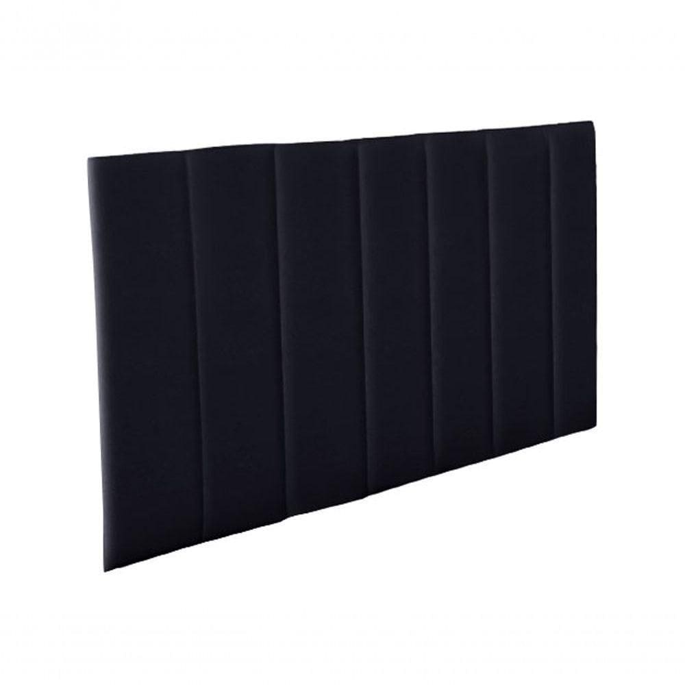 Cabeceira Estofada Solteiro Colômbia Suede Preto - Criativa Estofados