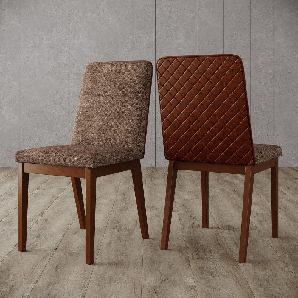 Conjunto 2 Cadeiras Pietra P/ Mesa De Jantar Detalhes Corano Nature Com Corano Caramelo