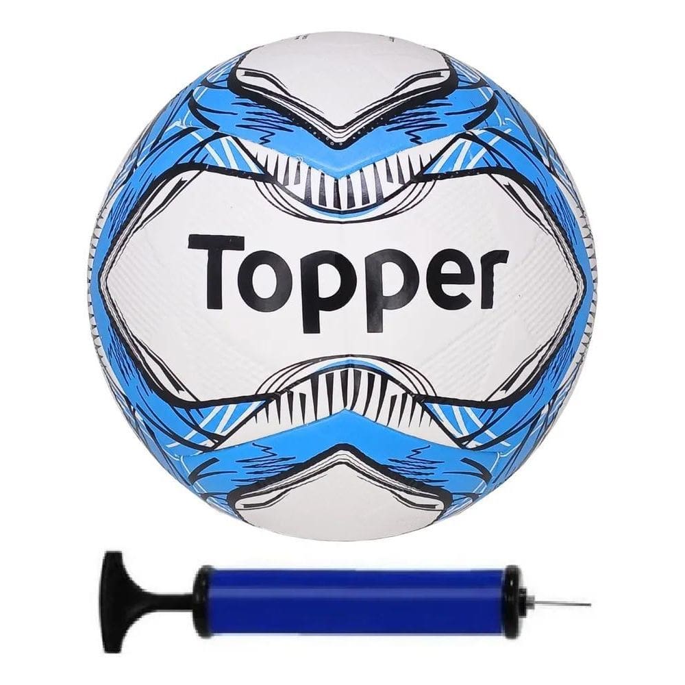 Bola Futebol Campo Topper + Bomba De Azul