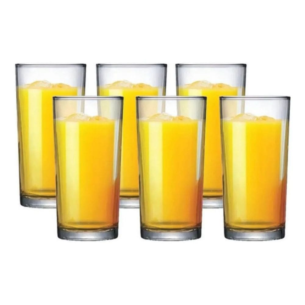 Kit 6 Copos Multiuso De Vidro Long Drink Suco Agua 255ml