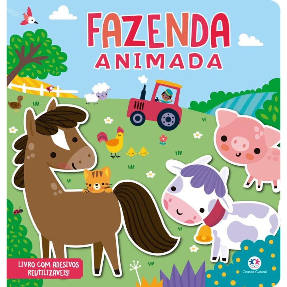 Fazenda Animada - Livro com adesivos reutilizáveis