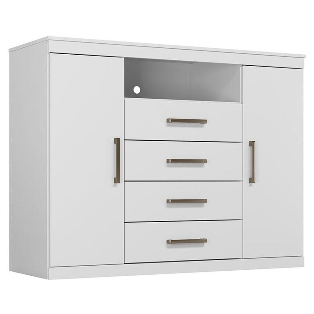 Comoda Havana Master Branco Brilho - Santos Andirá